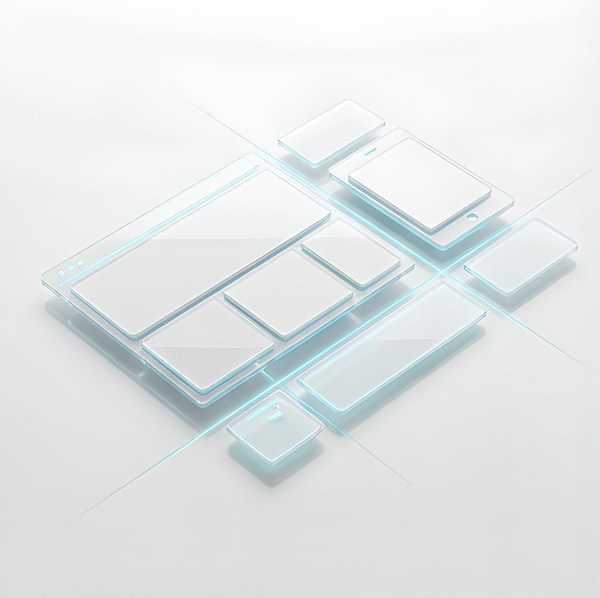 Interfaz modular con paneles luminosos de inteligencia artificial aplicada a webs y automatización