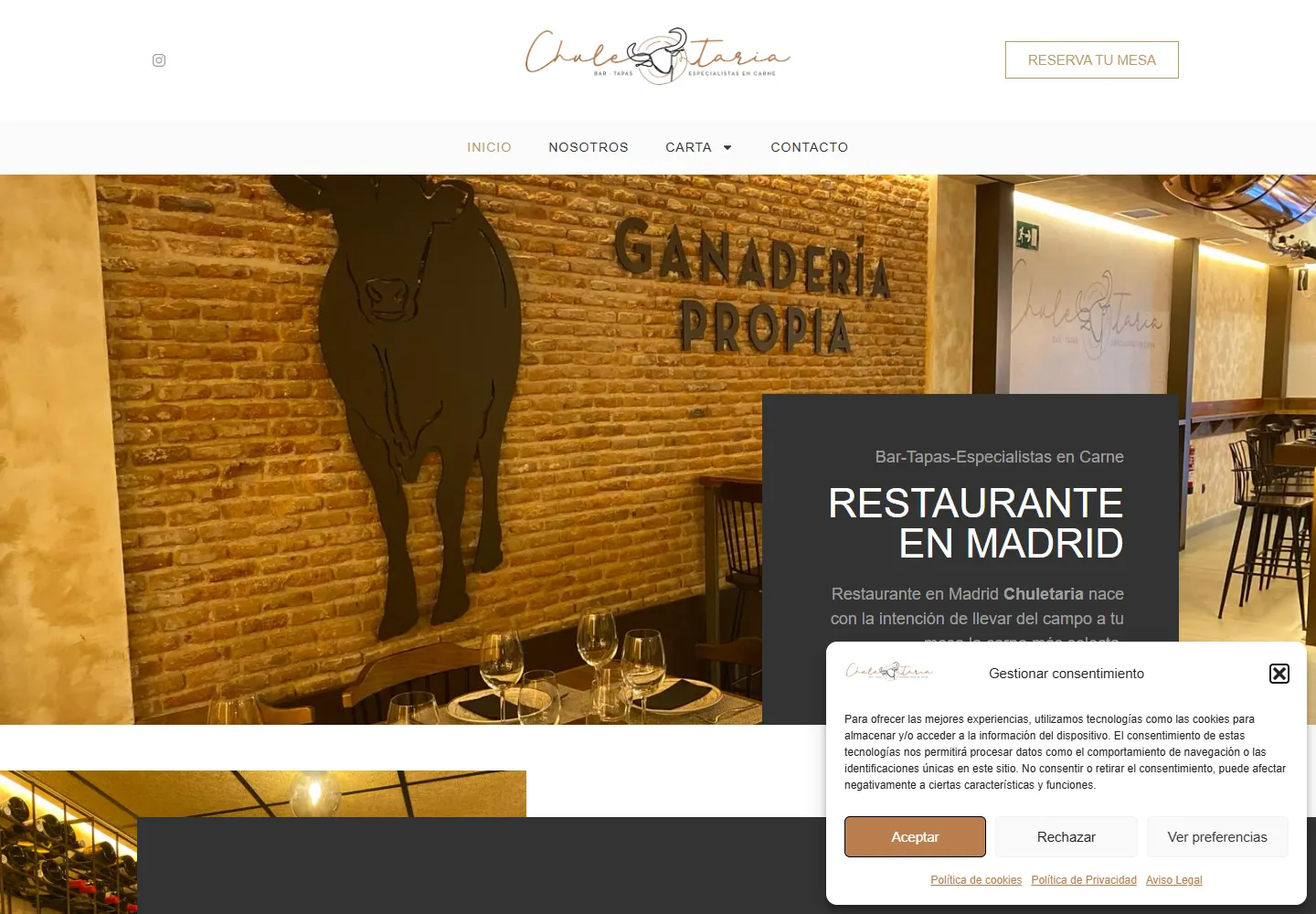 Captura real de escritorio de chuletaria.com