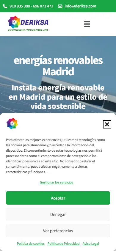 Captura real de móvil de deriksa.com