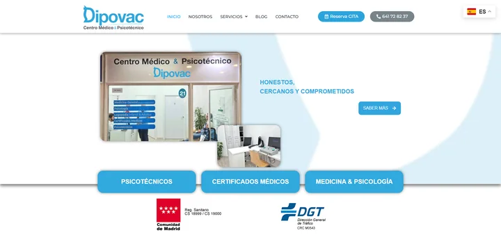 Vista de la web de Grupo Dipovac