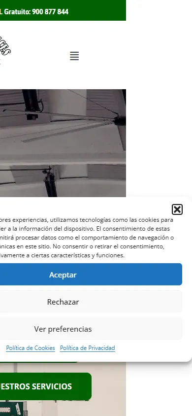 Captura real de móvil de grupolimpiezas.es