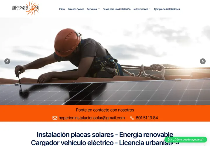 Vista de la web de hyperionsolar.es