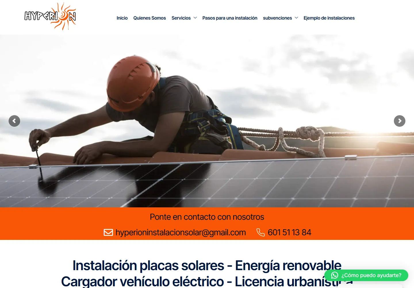 Captura real de escritorio de hyperionsolar.es
