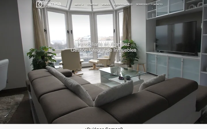 Inicio de Ifamisa, inmobiliaria en Aranjuez, con una fotografía de una vivienda.
