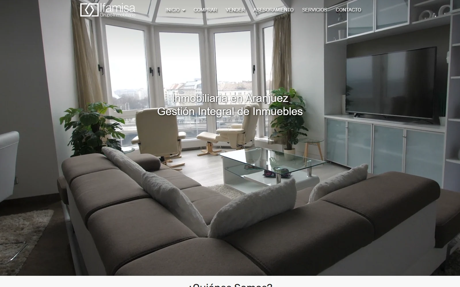 Inicio de Ifamisa, inmobiliaria en Aranjuez, con una fotografía de una vivienda.
