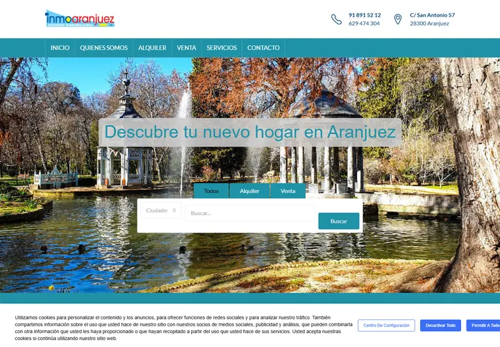 Captura real de escritorio de inmoaranjuez.com