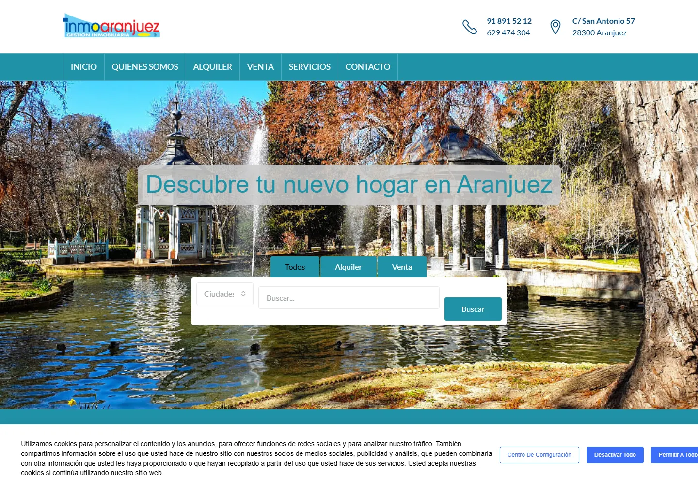 Captura real de escritorio de inmoaranjuez.com