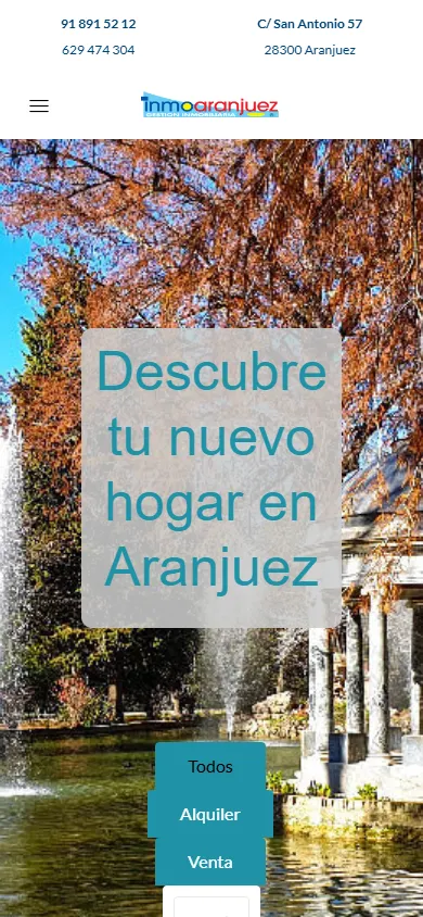 Captura real de móvil de inmoaranjuez.com