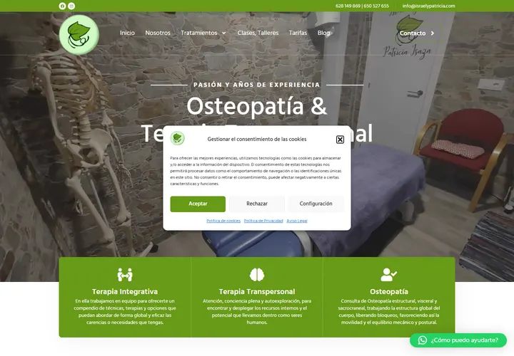 Vista de la web de israelypatricia.com