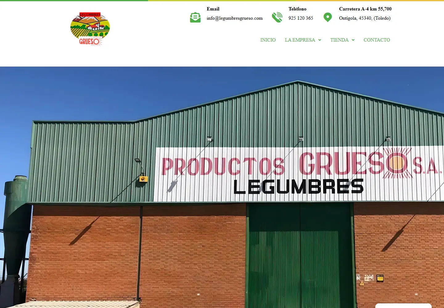Captura real de escritorio de legumbresgrueso.com