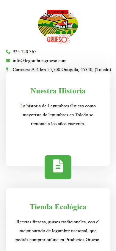 Captura real de móvil de legumbresgrueso.com