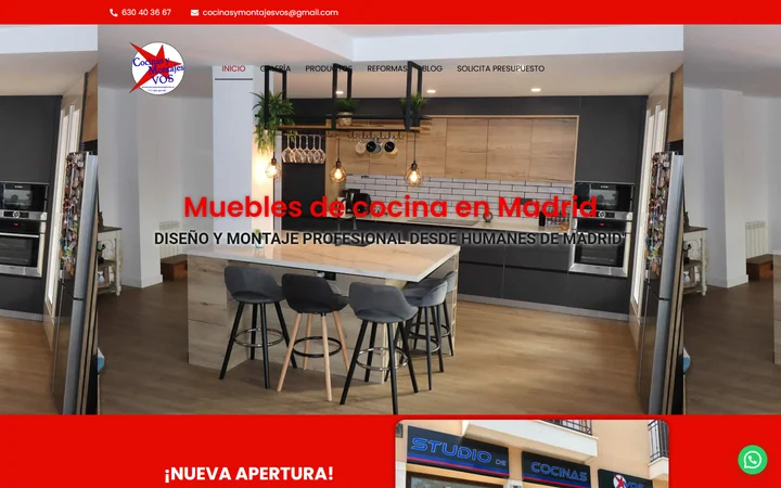 Muebles de Cocina en Madrid, con una cocina moderna y servicios de diseño y montaje.