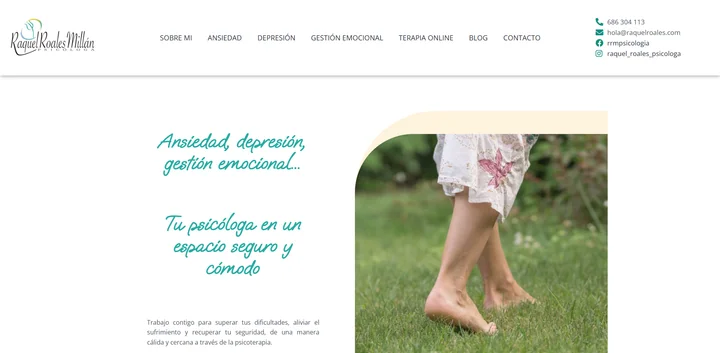 Vista de la web de Raquel Roales