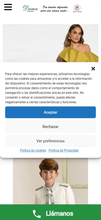 Captura real de móvil de vestidosmujer.es