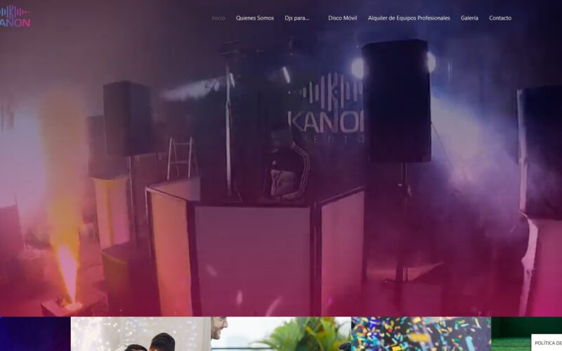Diseño Web : Kanon Eventos